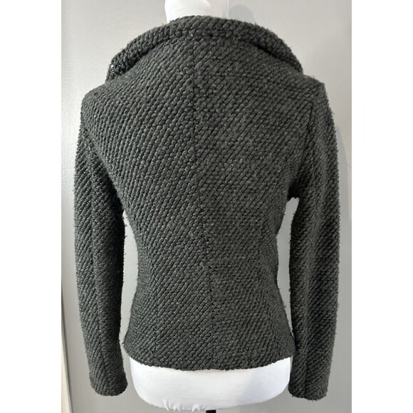 Blank NYC Womens XS Asymmetrical Zip Sweater Jacket Acrylic Poly Wool Blend EUC - Picture 4 of 8